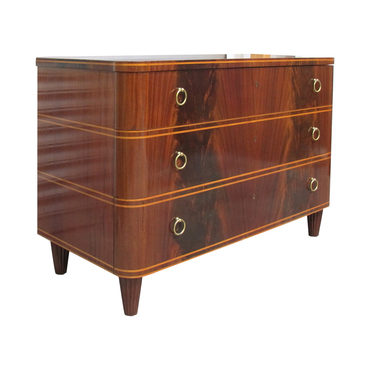 1940s Swedish Mahogany Chest of Drawers by Axel Larsson