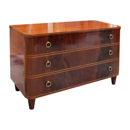 1940s Swedish Mahogany Chest of Drawers by Axel Larsson