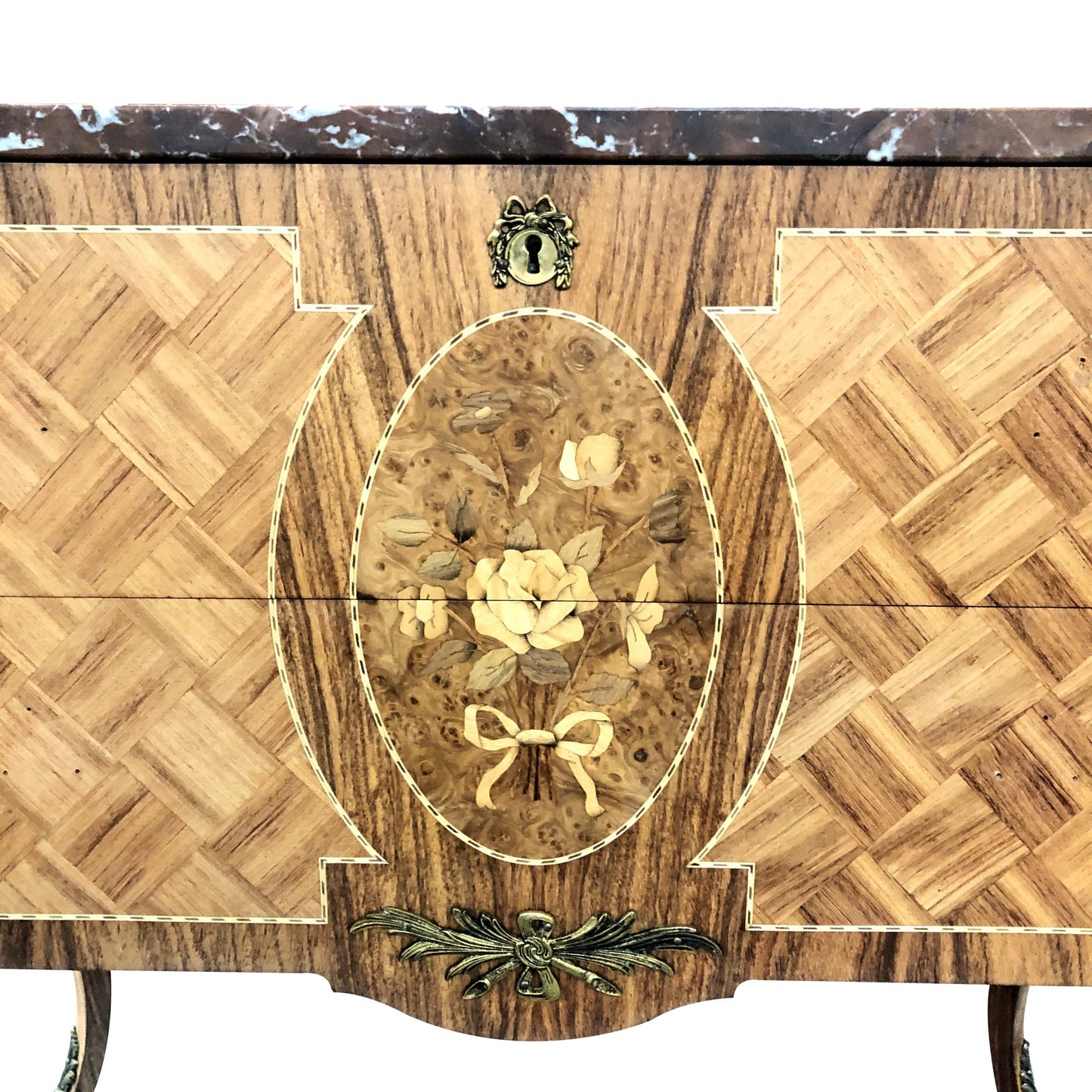 Pair of early 20th century chest of drawers with marble top, Swedish