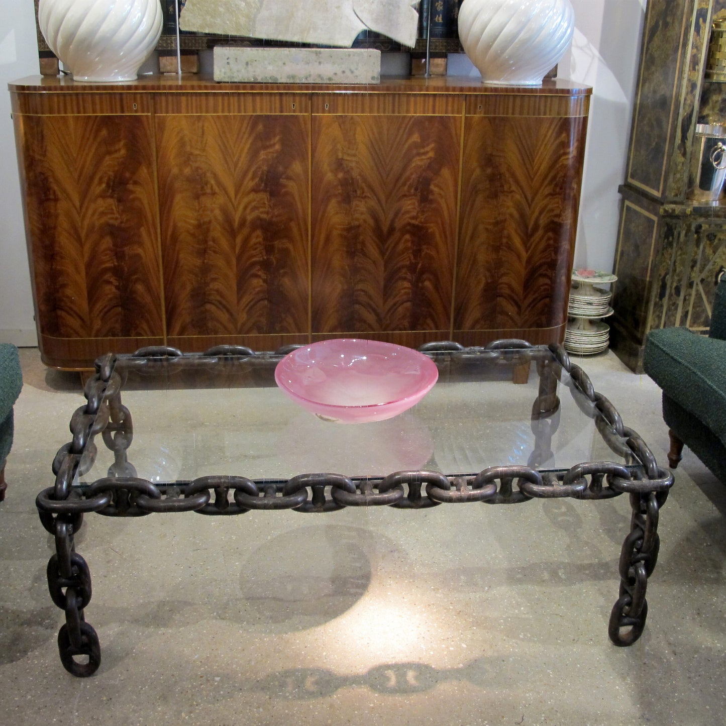 1970s Large Rectangular Nautical Chain Link Coffee Table, Belgian