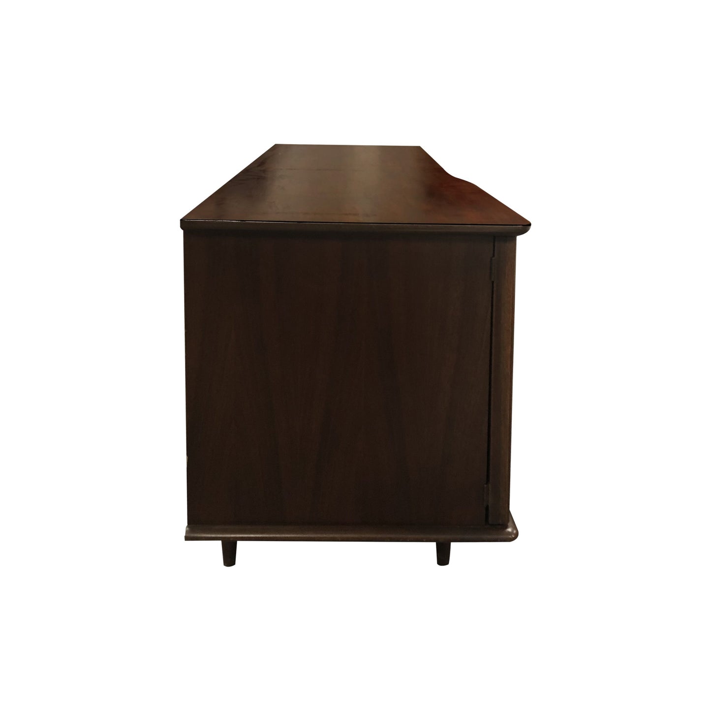 A Brutalist walnut sculptural credenza, mid century modern, American