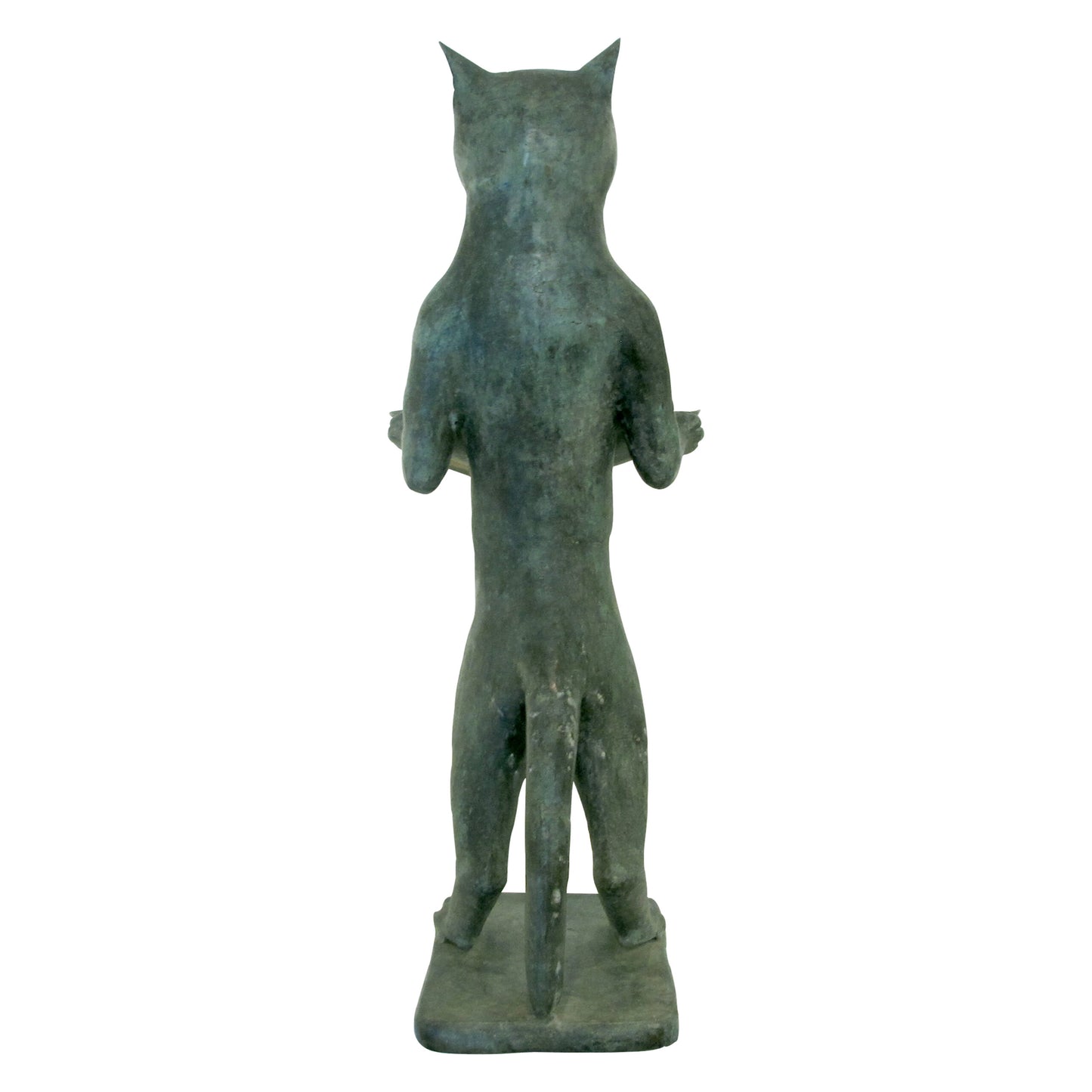 1960s Pair of Bronze Bird Baths Cat Statues in the Style of Diego Giacometti, English