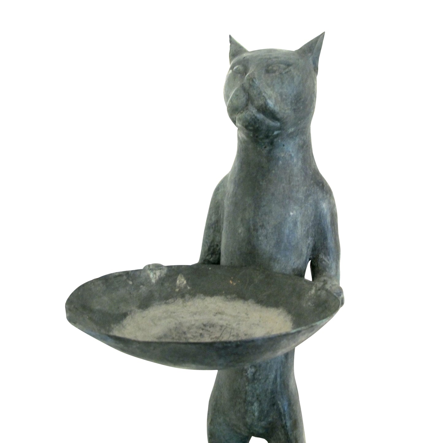 1960s Pair of Bronze Bird Baths Cat Statues in the Style of Diego Giacometti, English