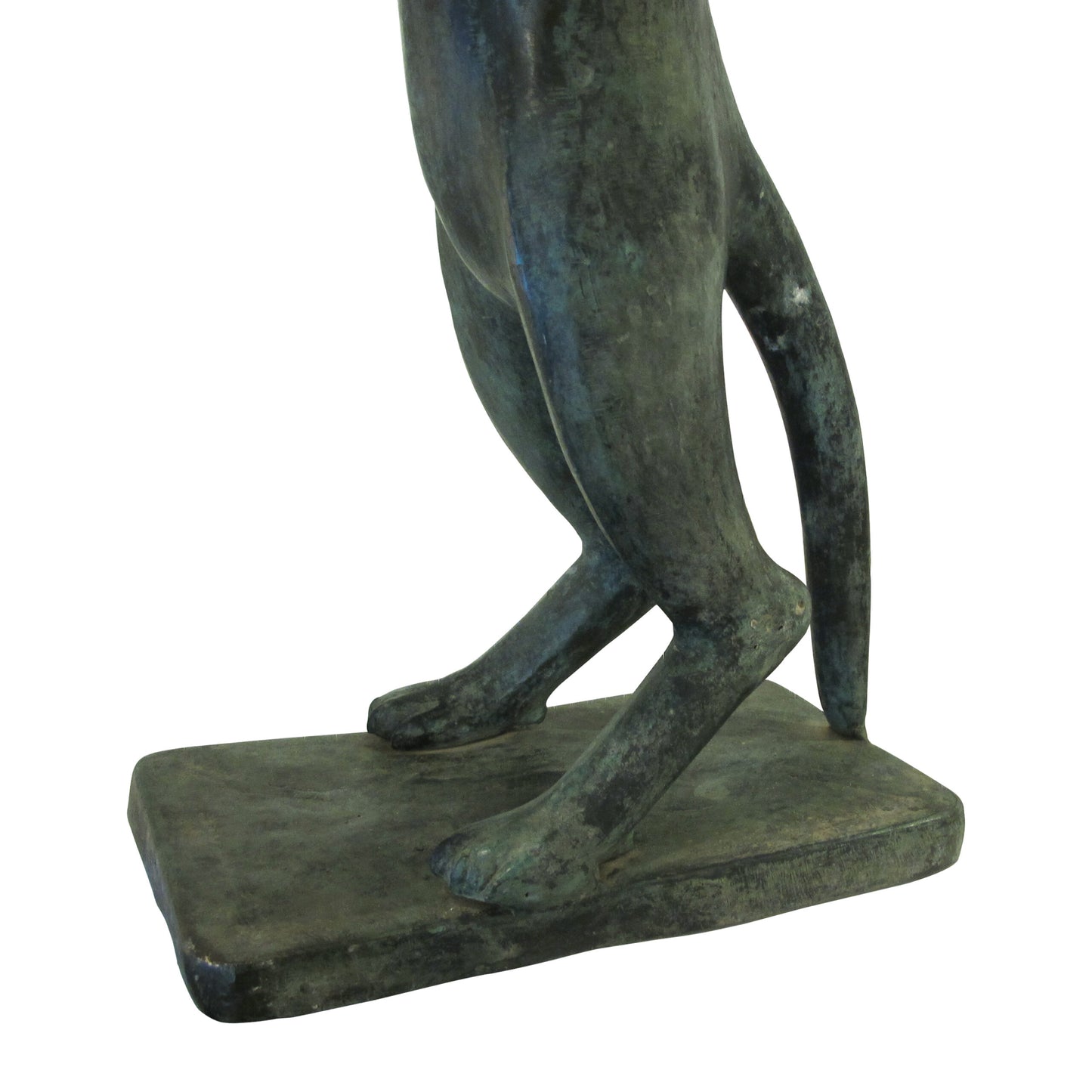 1960s Pair of Bronze Bird Baths Cat Statues in the Style of Diego Giacometti, English