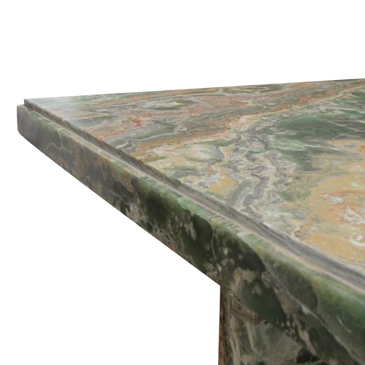 Mid-Century Italian Green Marble Table with Intersecting Mable base