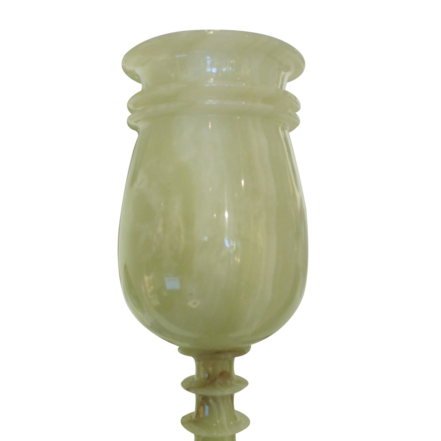 Mid-Century Pair of Polished Green Onyx Table Lamps, English