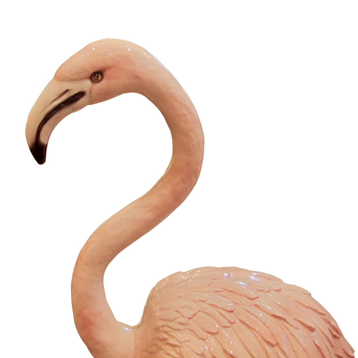 Mid-Century Life-Size Italian Glazed Ceramic Flamingo