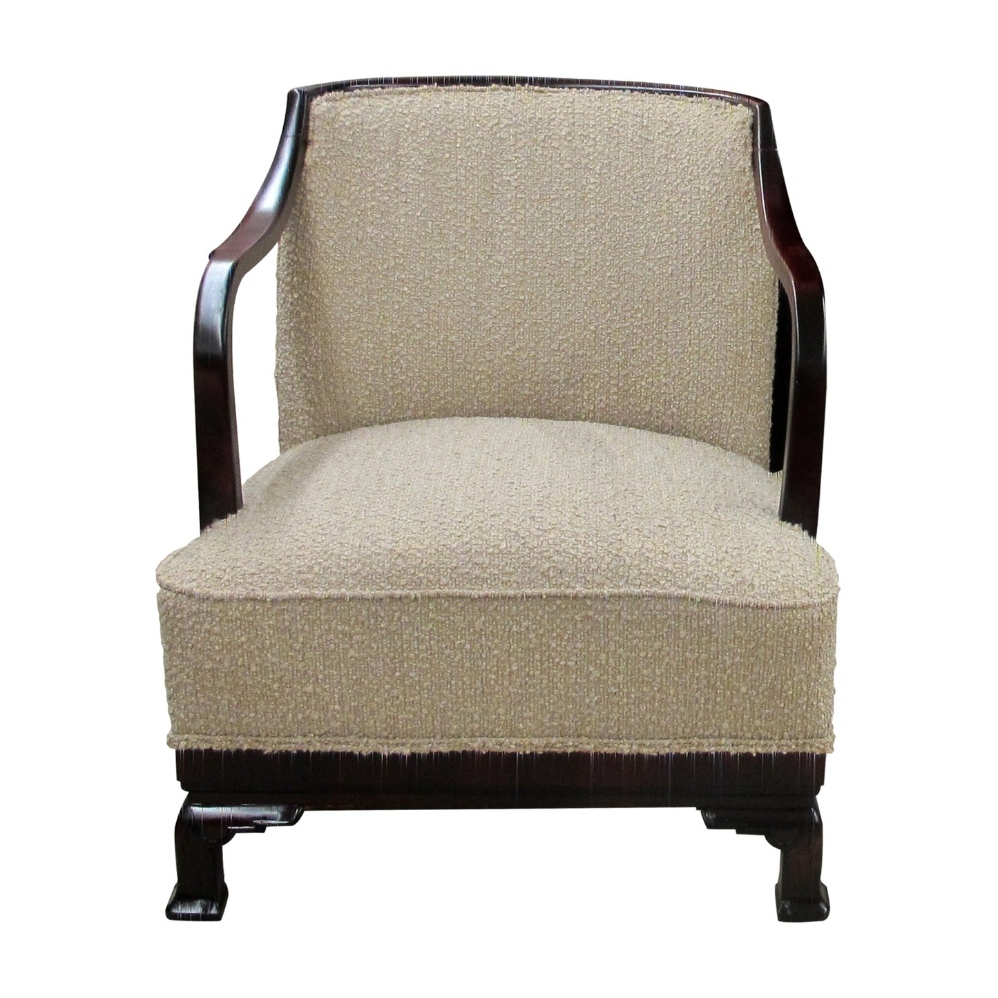 1930s/40s Pair of Swedish Armchairs Newly Upholstered in a Bouclé Fabric