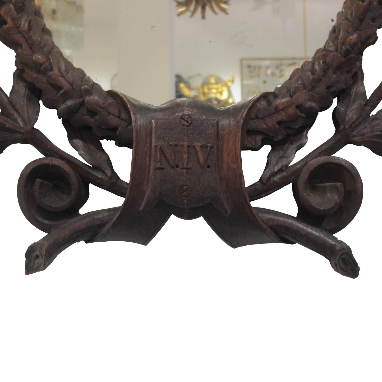 Early 19th century carved wood mirror