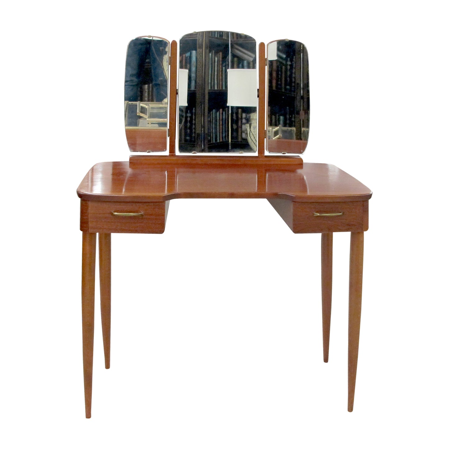 1940s Scandinavian Vanity Dressing Table with Its Triptych Mirror