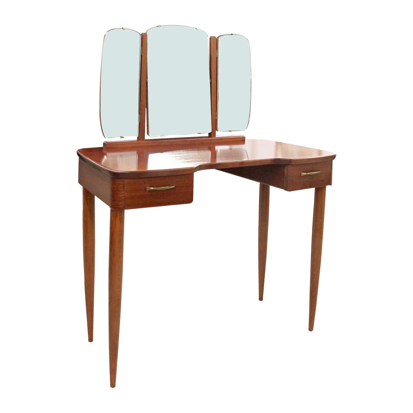 1940s Scandinavian Vanity Dressing Table with Its Triptych Mirror