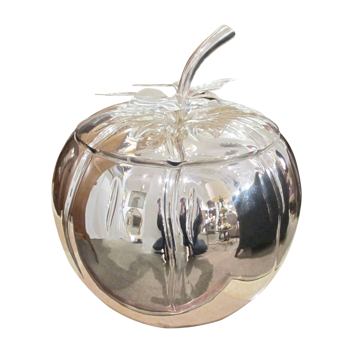 Mid-Century Oversized Silver-Plated Apple Ice Bucket, Italian