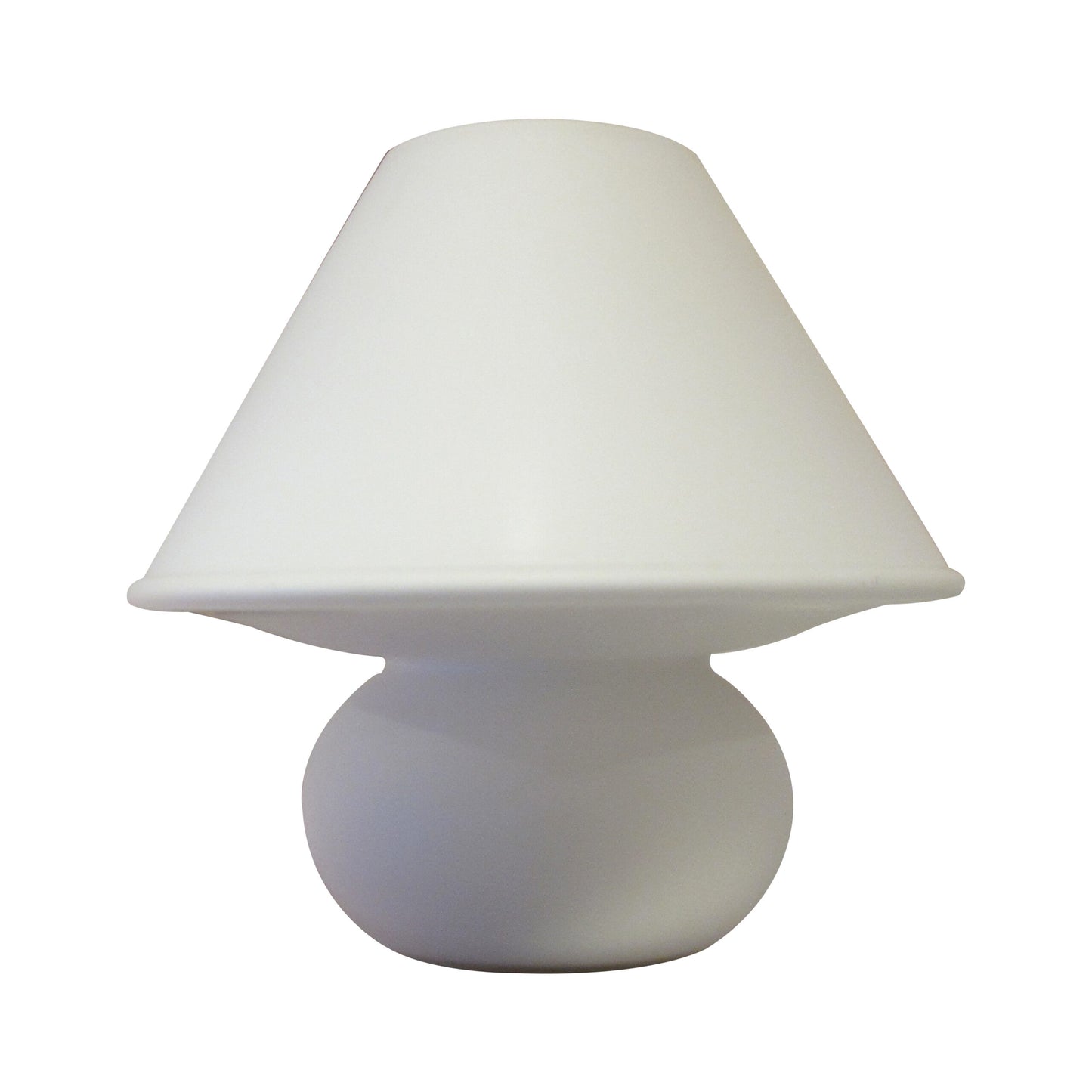 Pair of White Glass Mushroom Table Lamps by Glashütte Limburg, 1960s