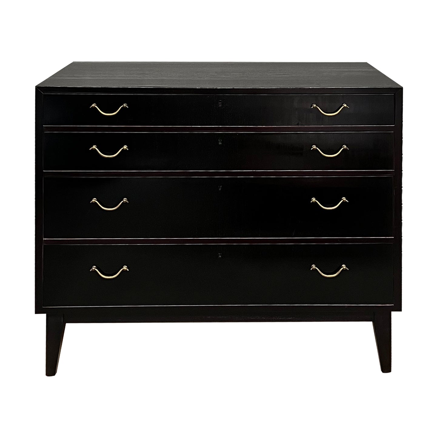 Scandinavian Chest of Drawers with Brass Handles, 1950s