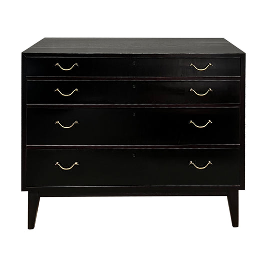 Scandinavian Chest of Drawers with Brass Handles, 1950s