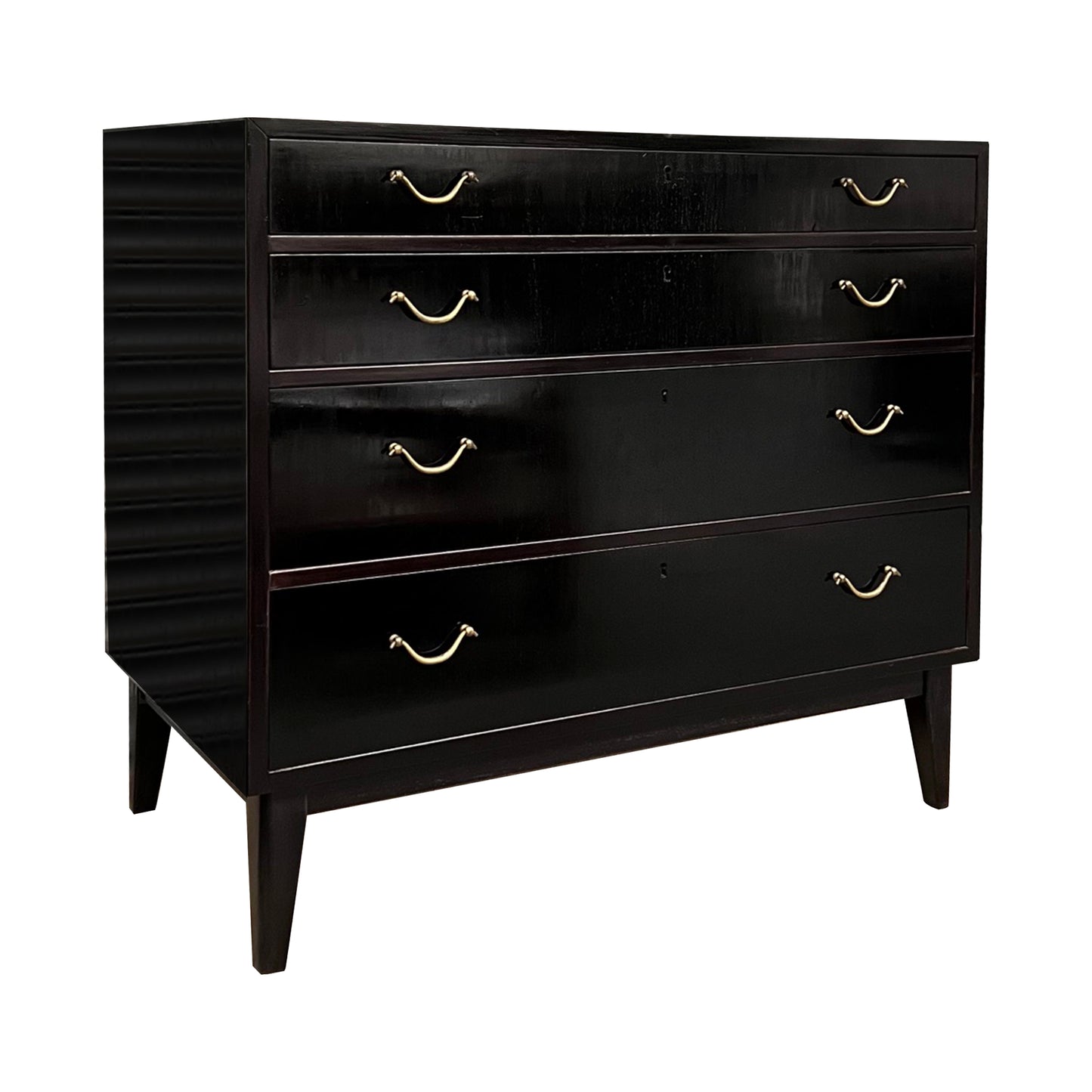 Scandinavian Chest of Drawers with Brass Handles, 1950s