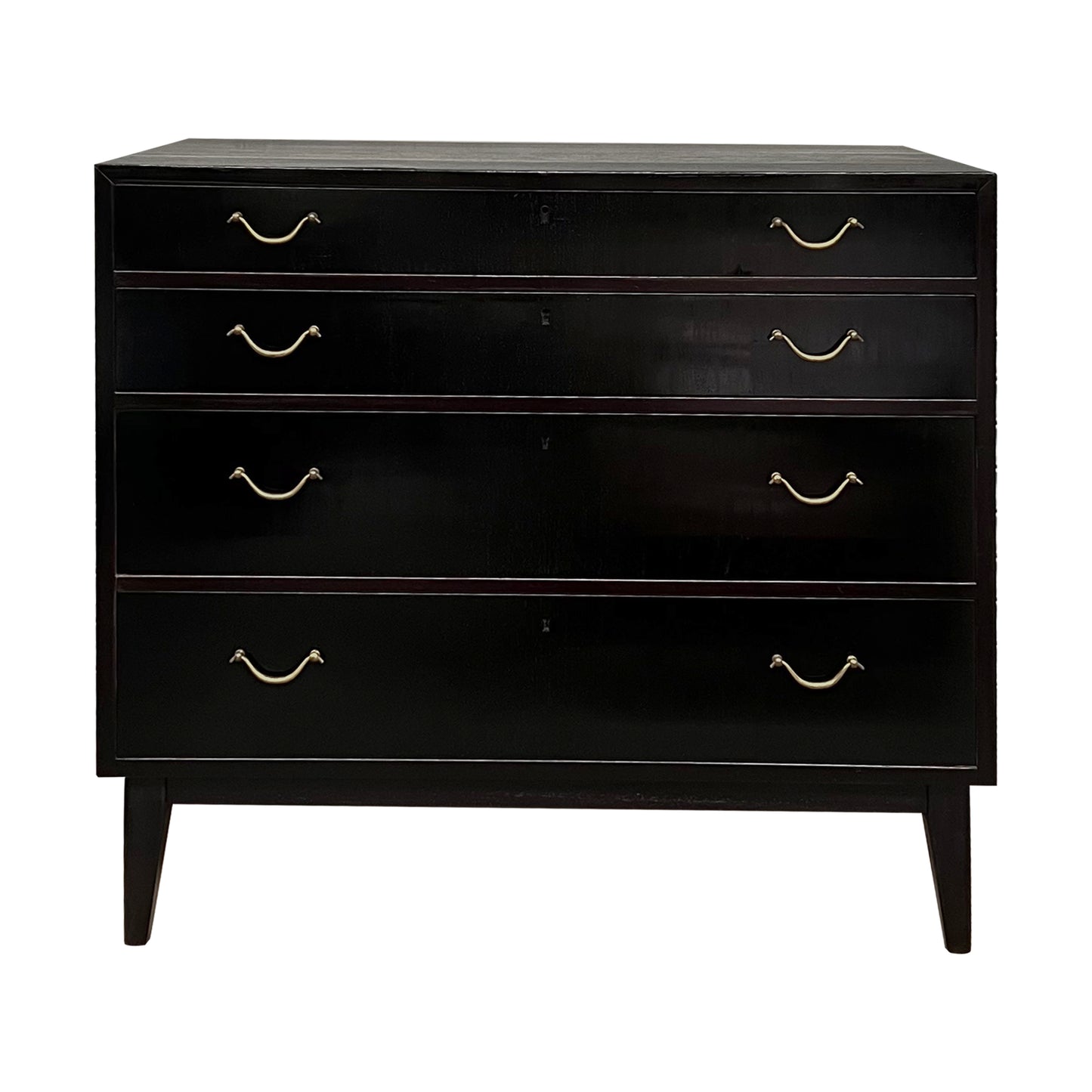 Scandinavian Chest of Drawers with Brass Handles, 1950s