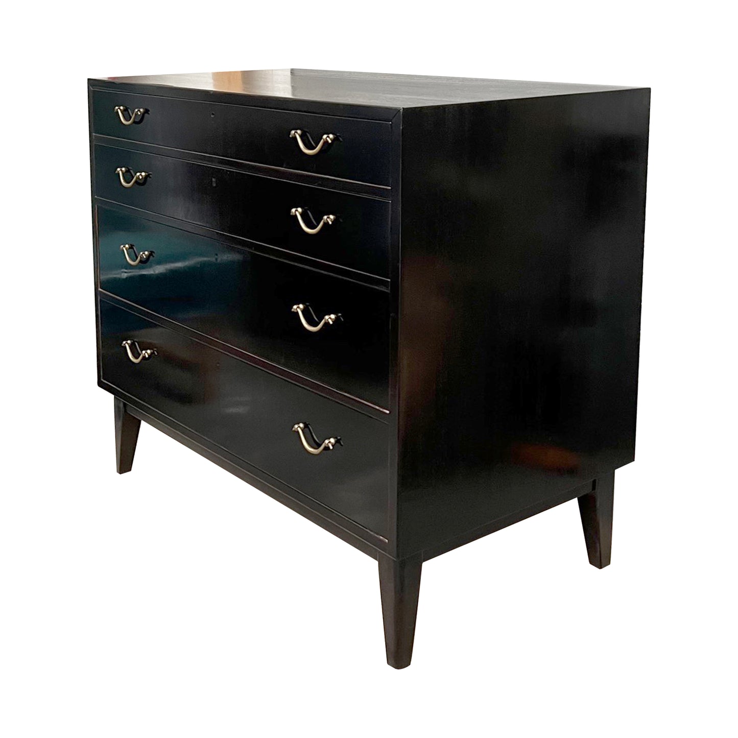 Scandinavian Chest of Drawers with Brass Handles, 1950s