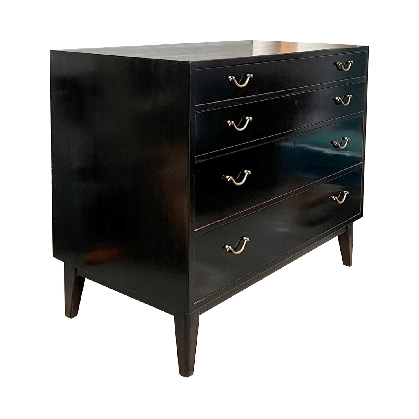 Scandinavian Chest of Drawers with Brass Handles, 1950s