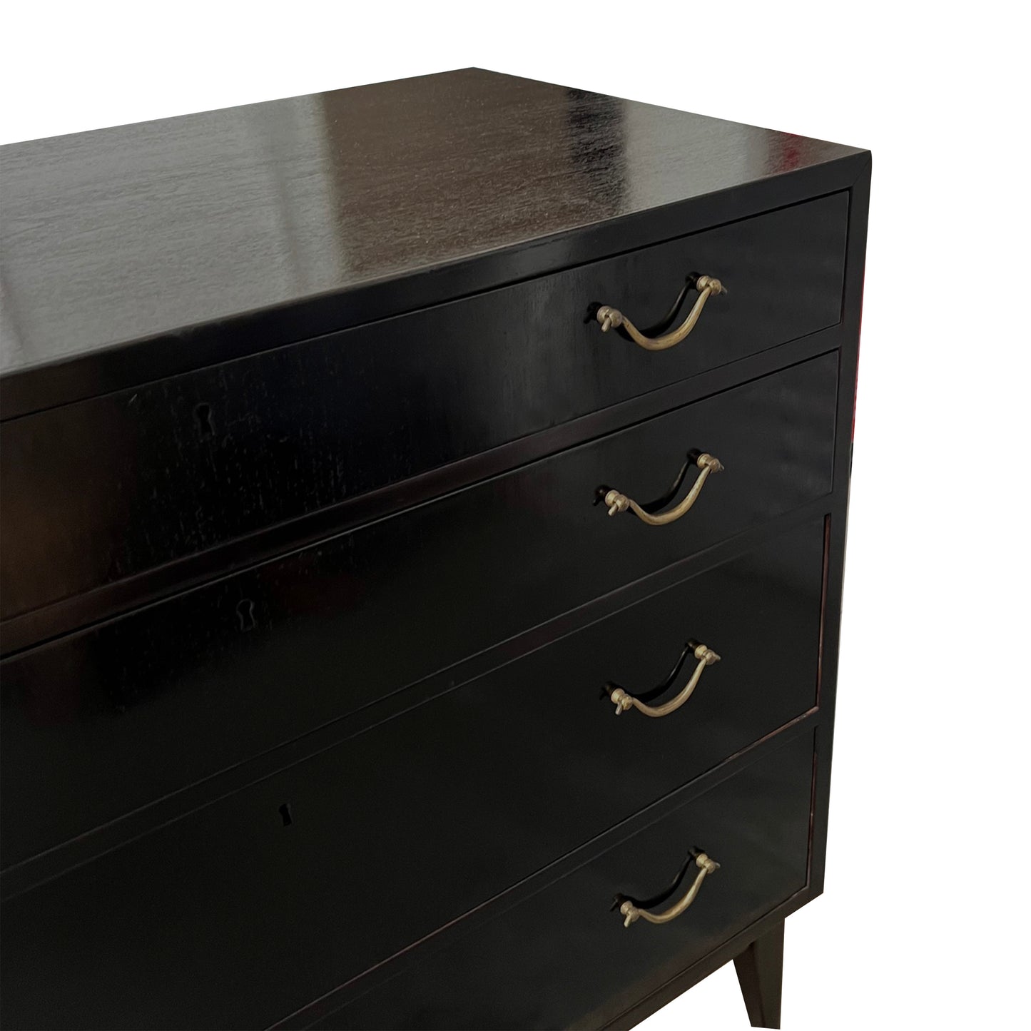 Scandinavian Chest of Drawers with Brass Handles, 1950s