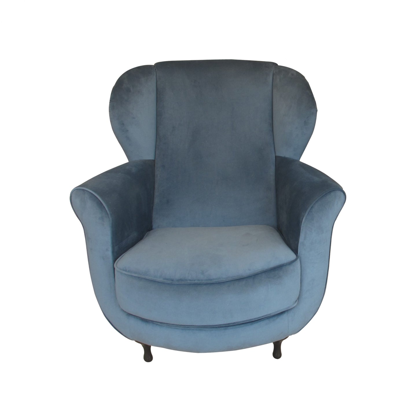 A pair of armchairs by Moroso in blue velvet