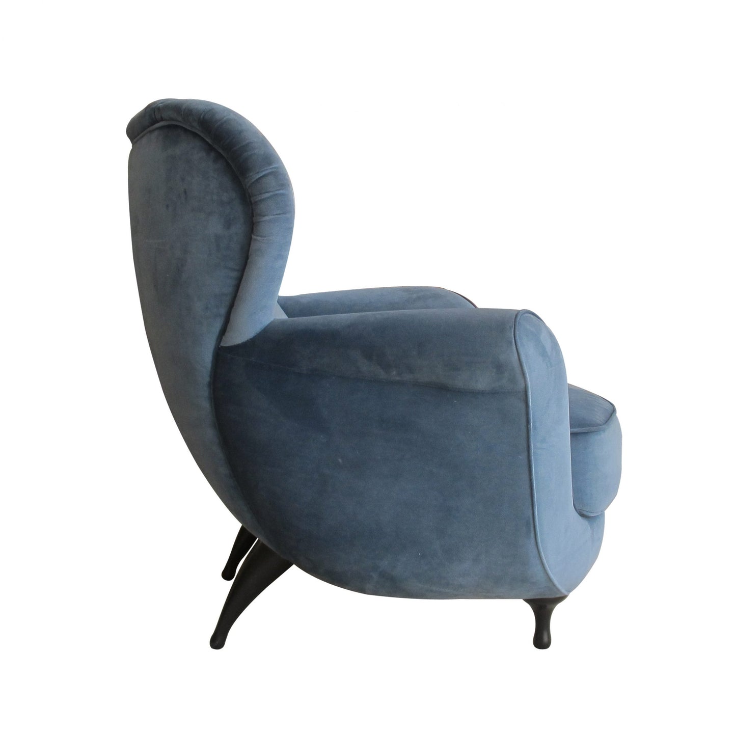 A pair of armchairs by Moroso in blue velvet