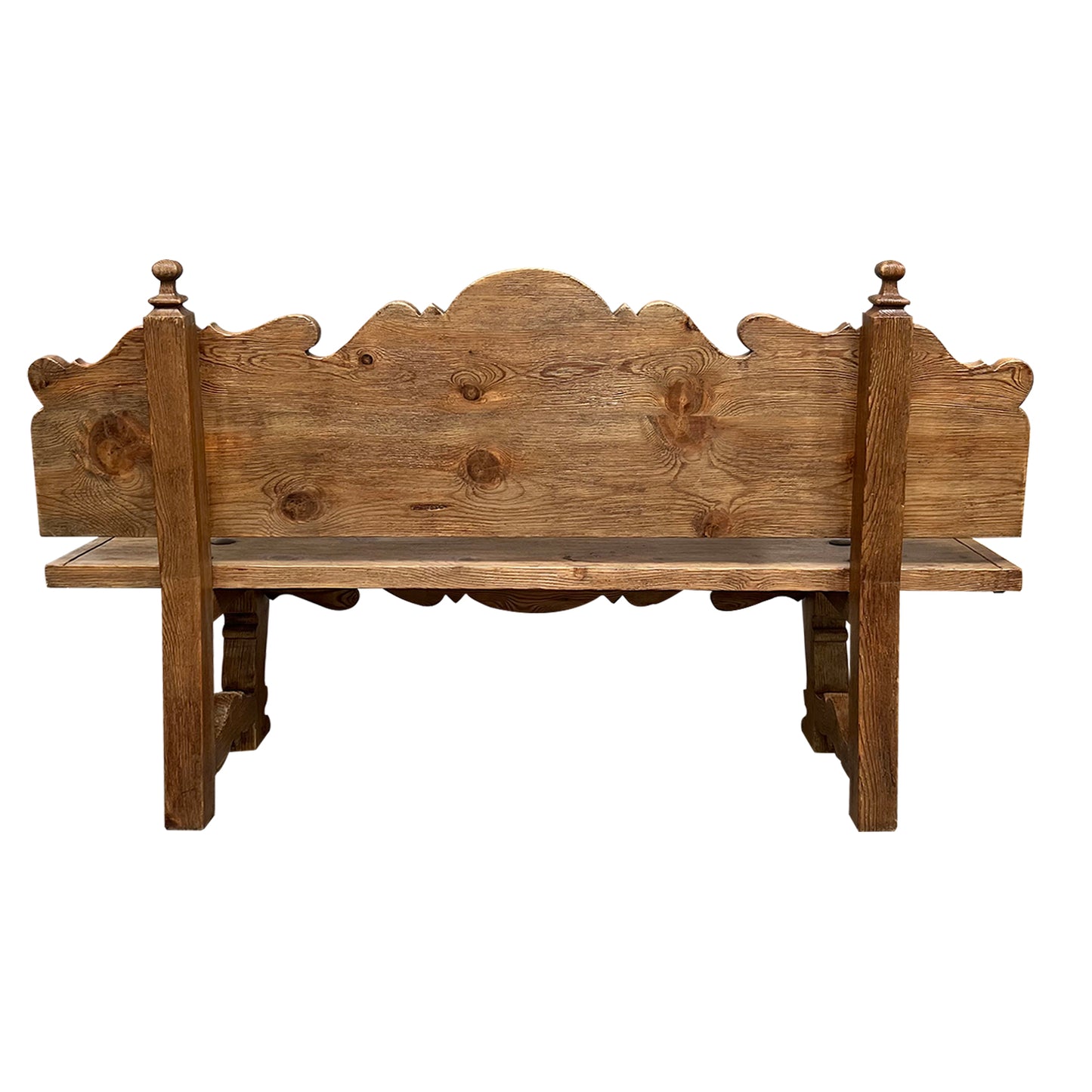 1920s Oak Heraldic Bench with Spanish & French Royal Alliance Crest