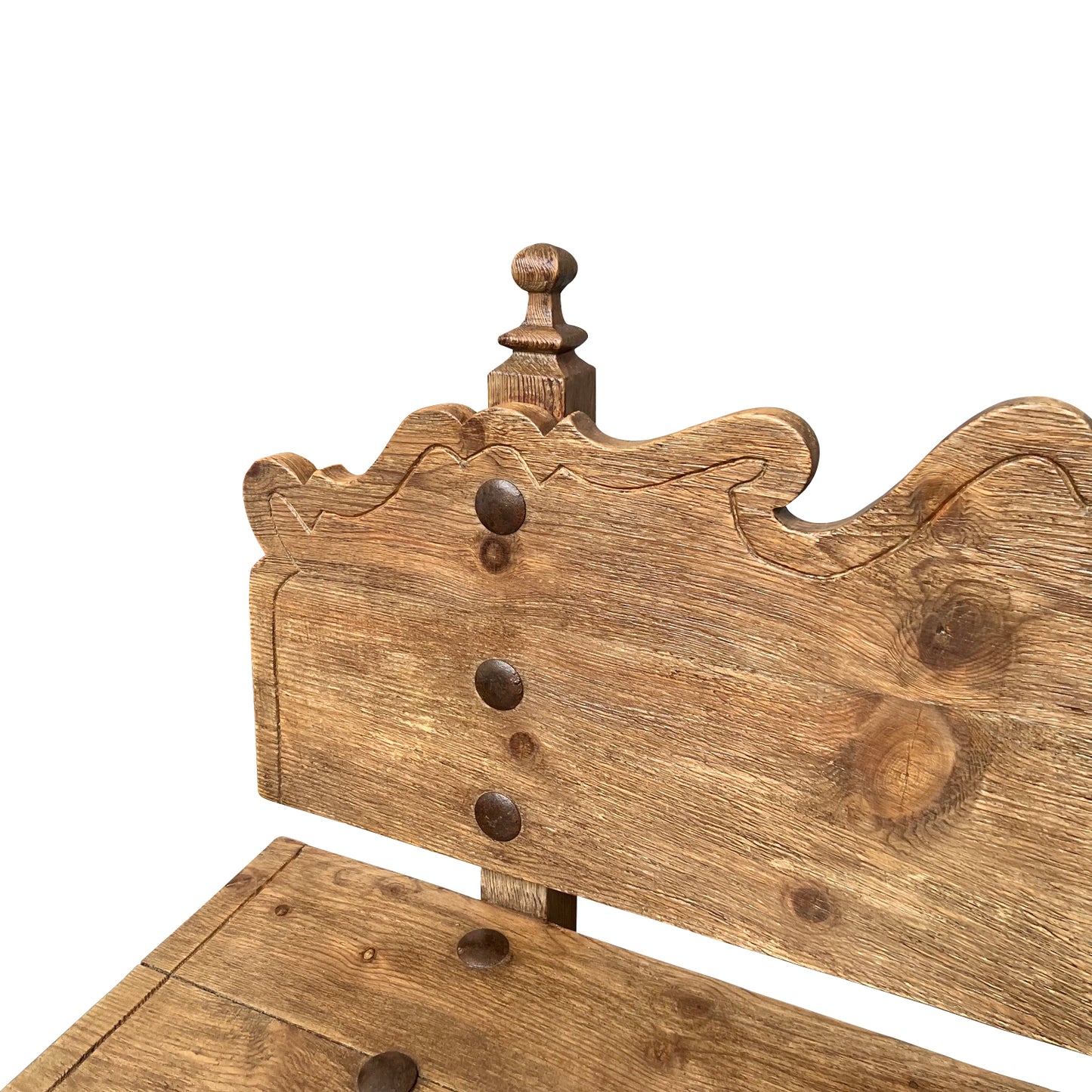1920s Oak Heraldic Bench with Spanish & French Royal Alliance Crest