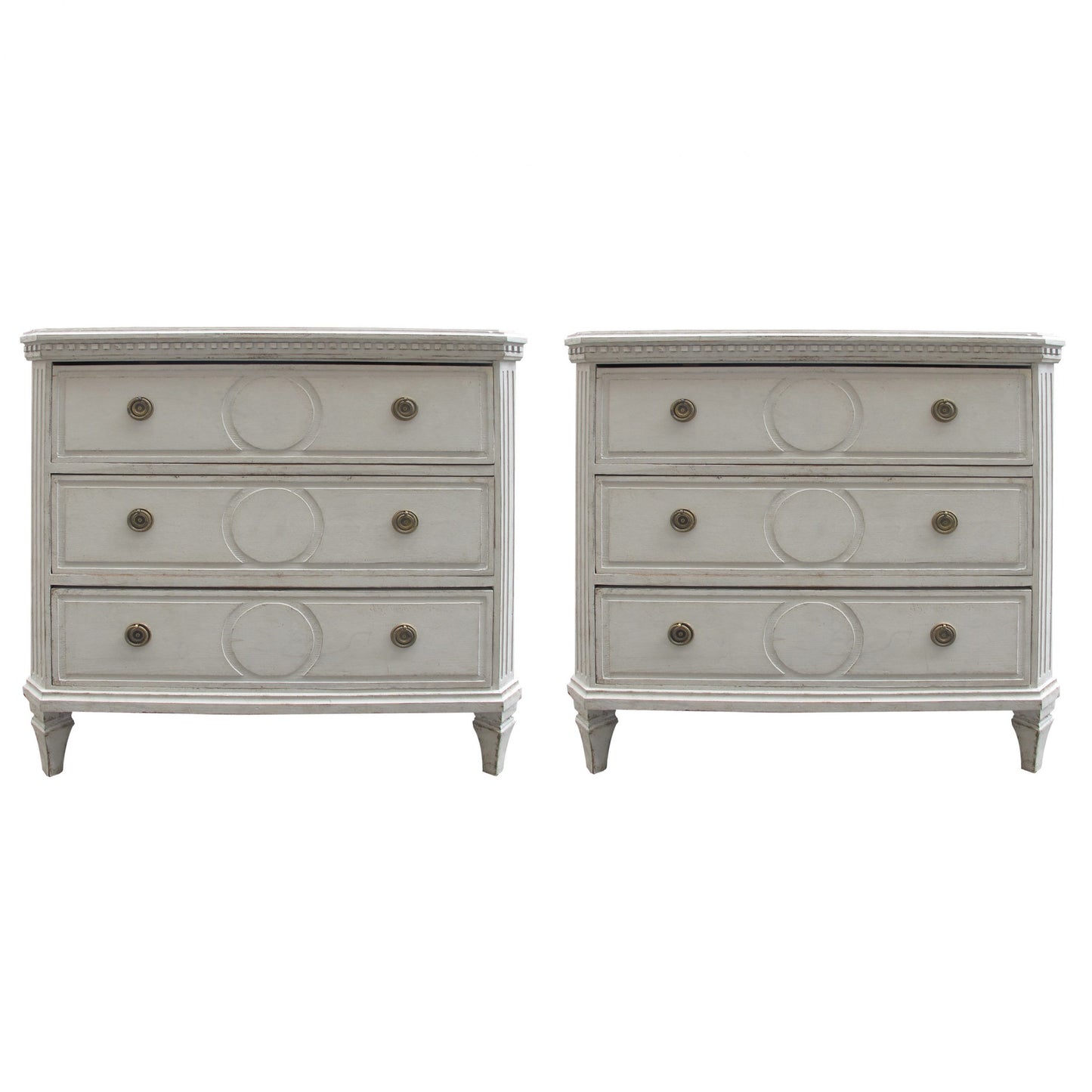 Pair of Swedish painted chest of drawers