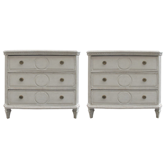 Pair of Swedish painted chest of drawers