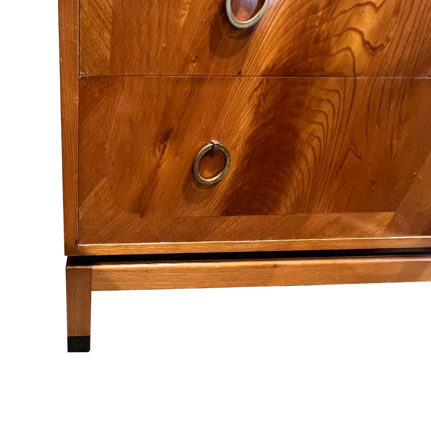 Vintage Swedish Flame Birch Chest of Drawers, 1940s