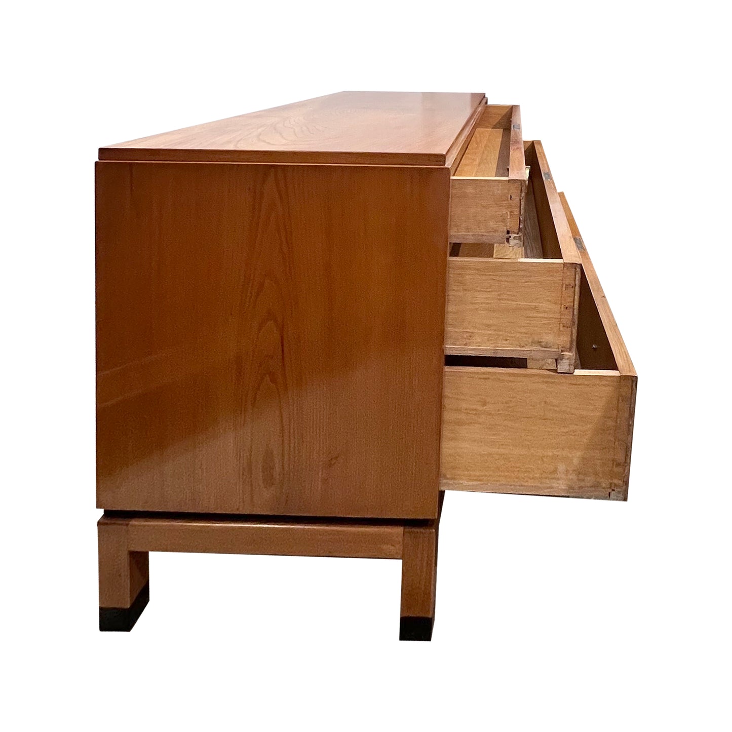 Vintage Swedish Flame Birch Chest of Drawers, 1940s
