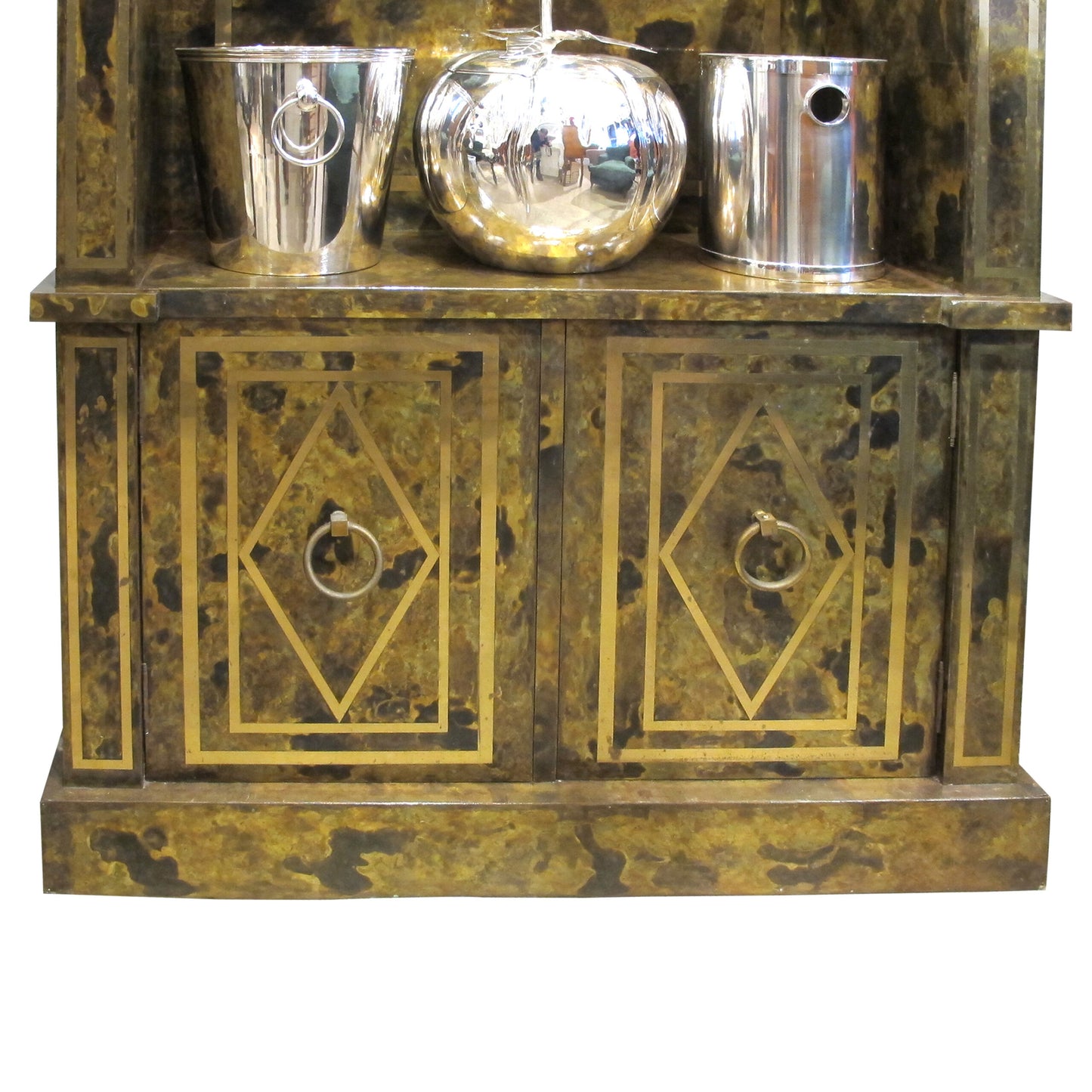 1970s Spanish Neo-Classical Style Brass Display Cabinet – Vitrine