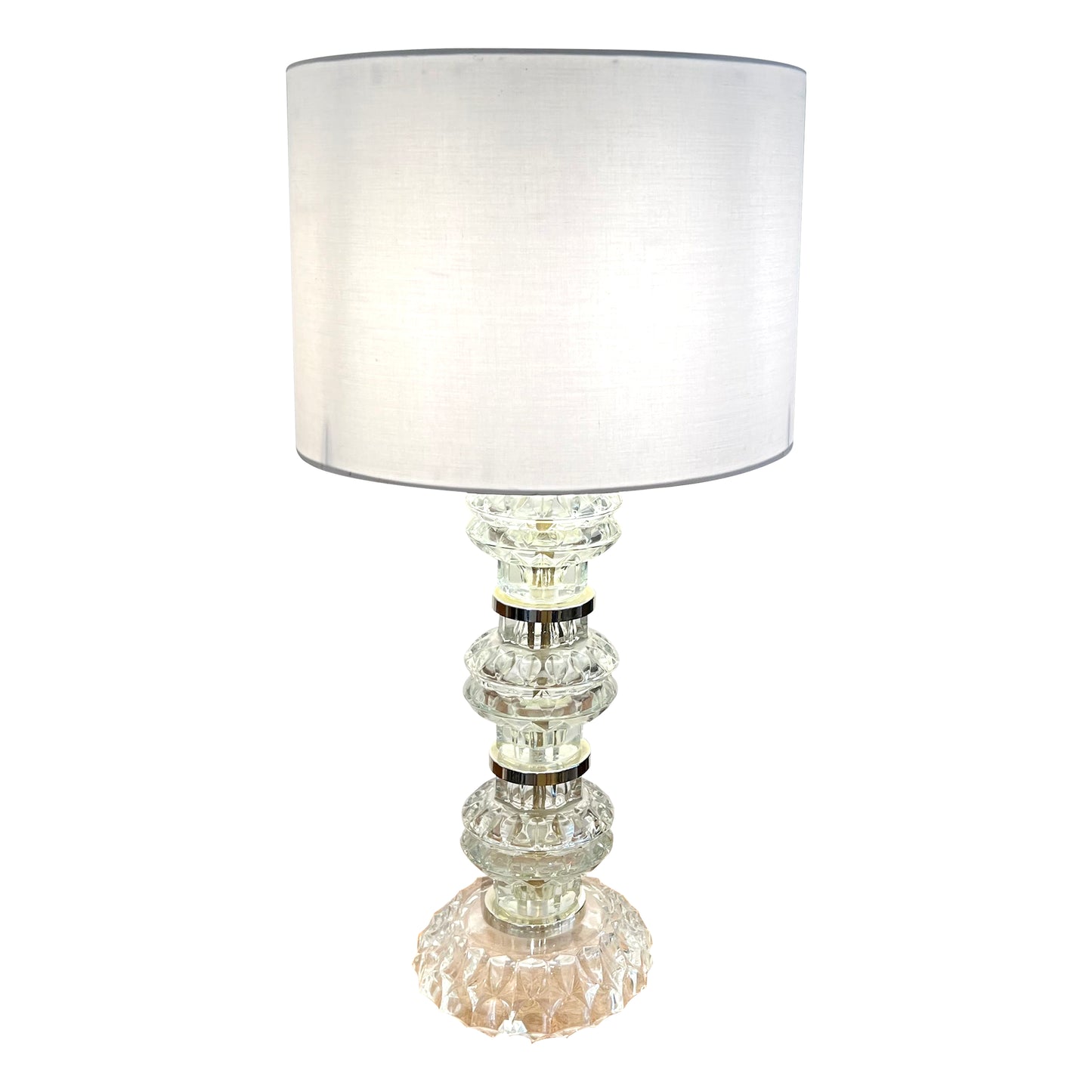 Pair of Sculptural Swedish Glass Table Lamps, 1970s