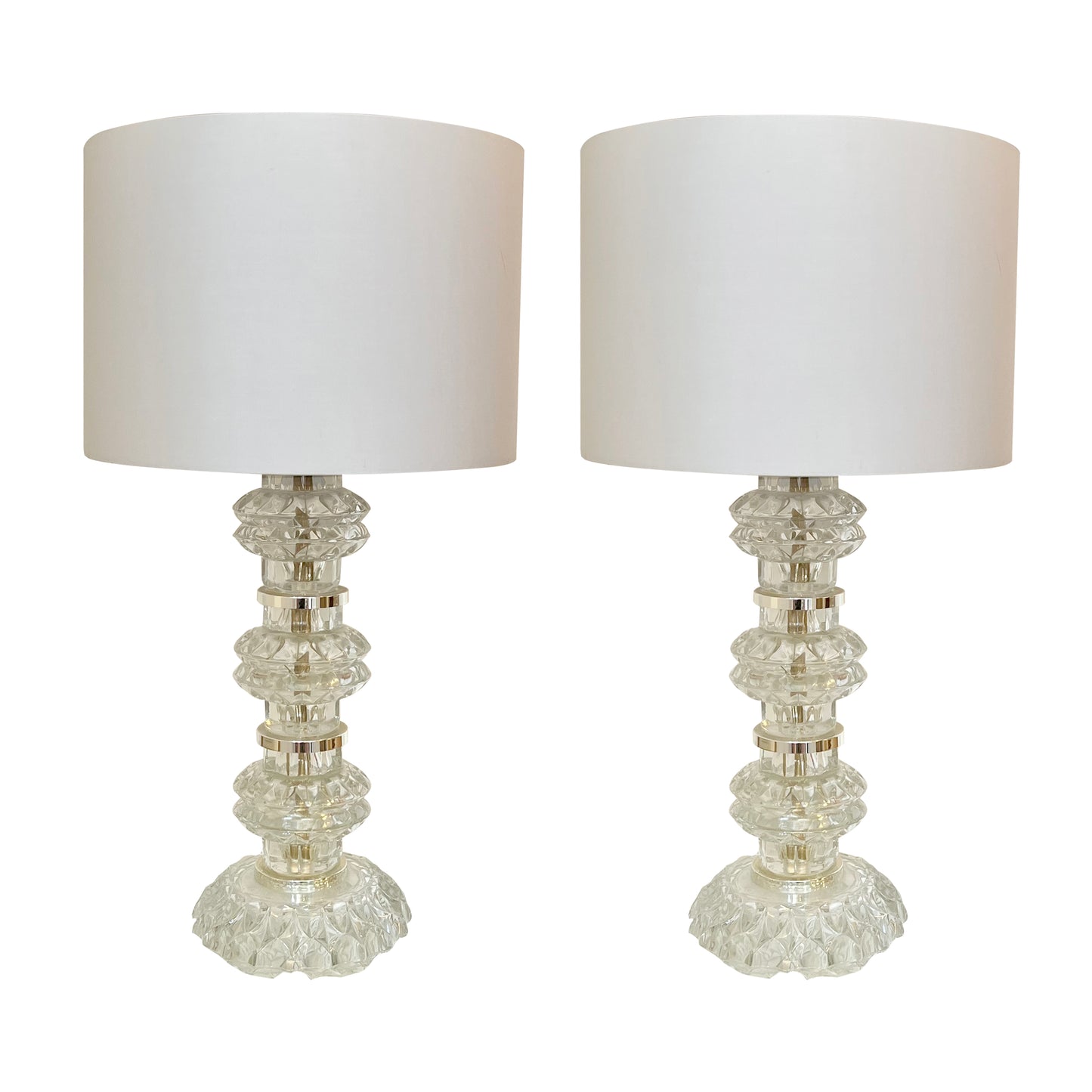 Pair of Sculptural Swedish Glass Table Lamps, 1970s