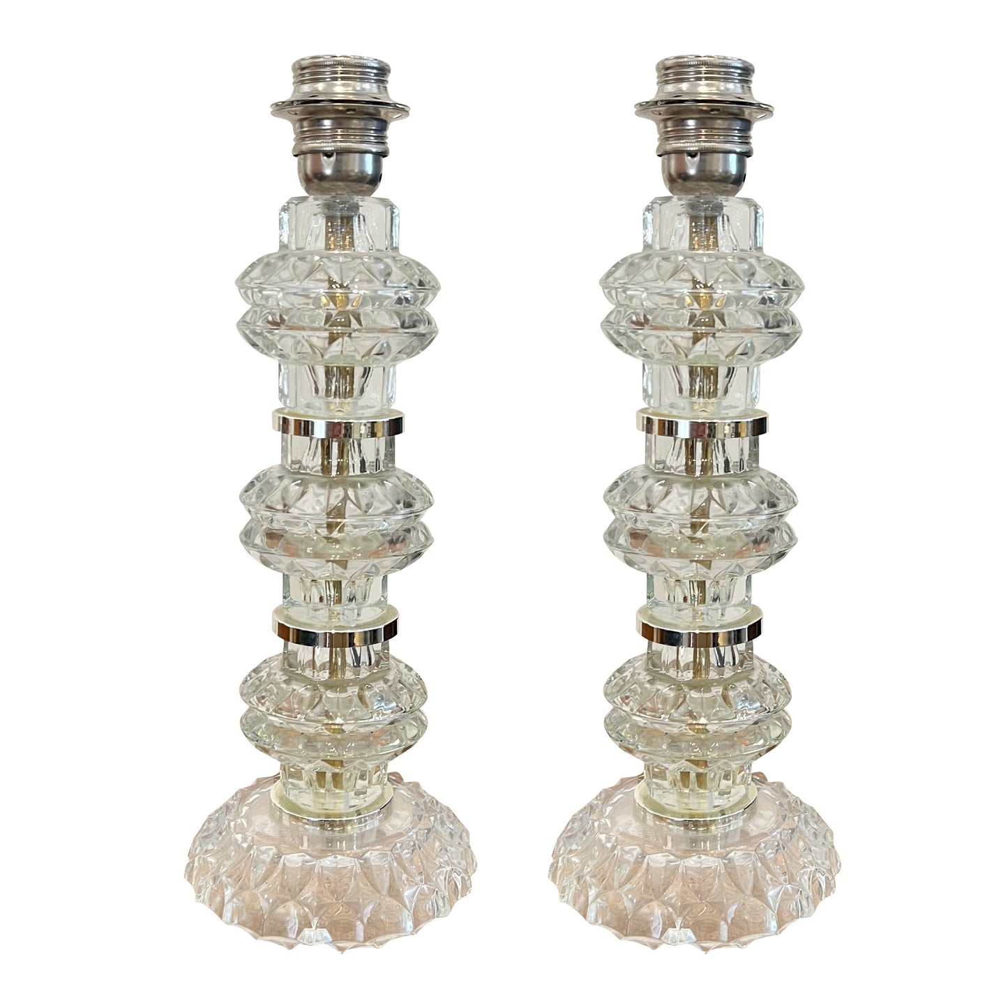 Pair of Sculptural Swedish Glass Table Lamps, 1970s