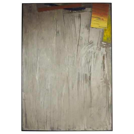 Mid-century Large Abstract Oil on Canvas with Earthy Tones, French