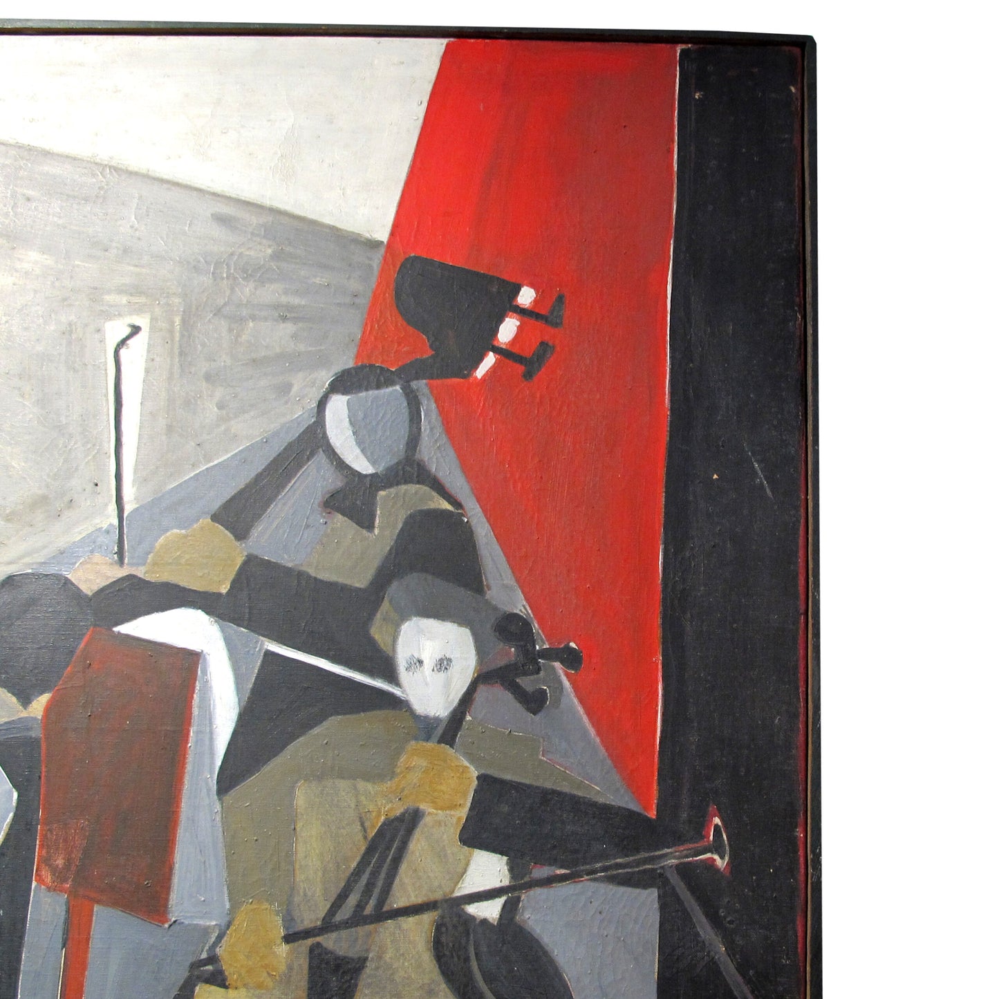 1950 Very large Oil on Canvas “L’Orchestre” by Francois Jacquemin, French