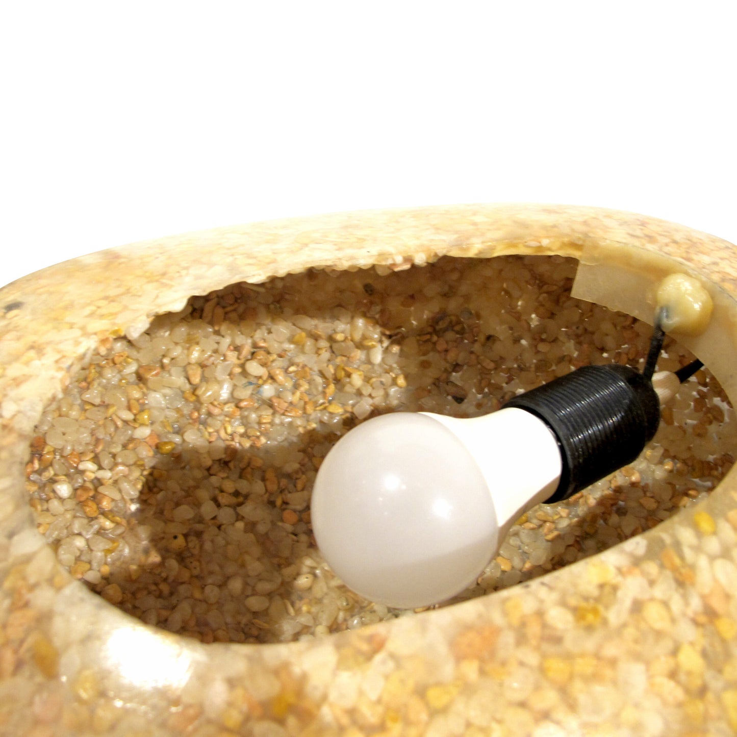 1970s Oversized Resin and Gravel Pebble/Rock Table Lamps, French