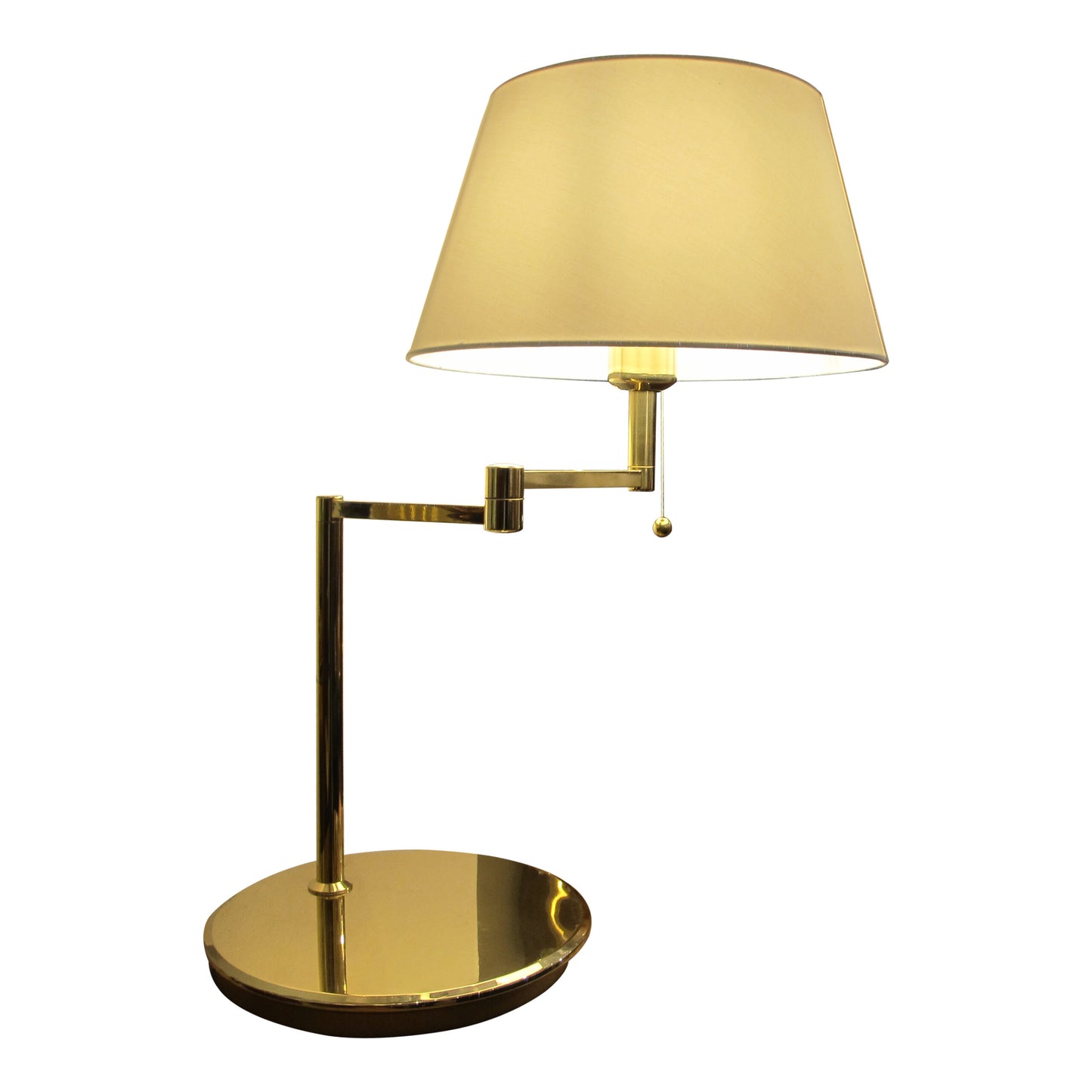 1970s Pair of Large Brass Bracket Table Lamps, Swedish, 1970s