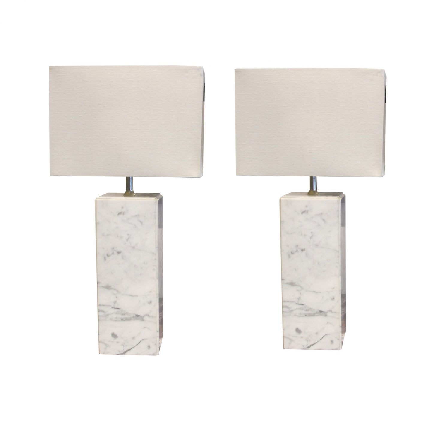 Mid century white marble table lamps