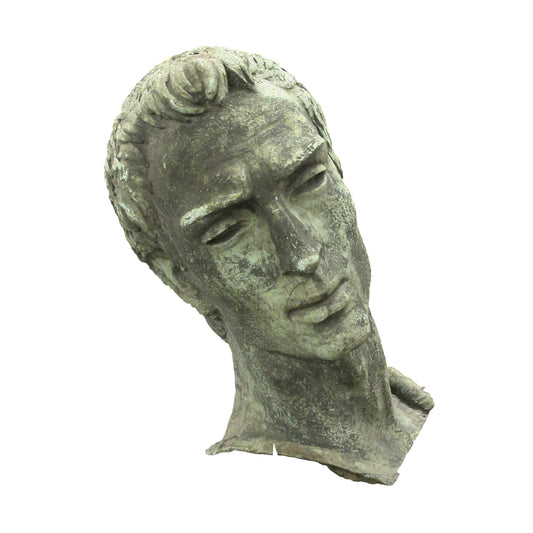 A 20th century large fibre glass head of man