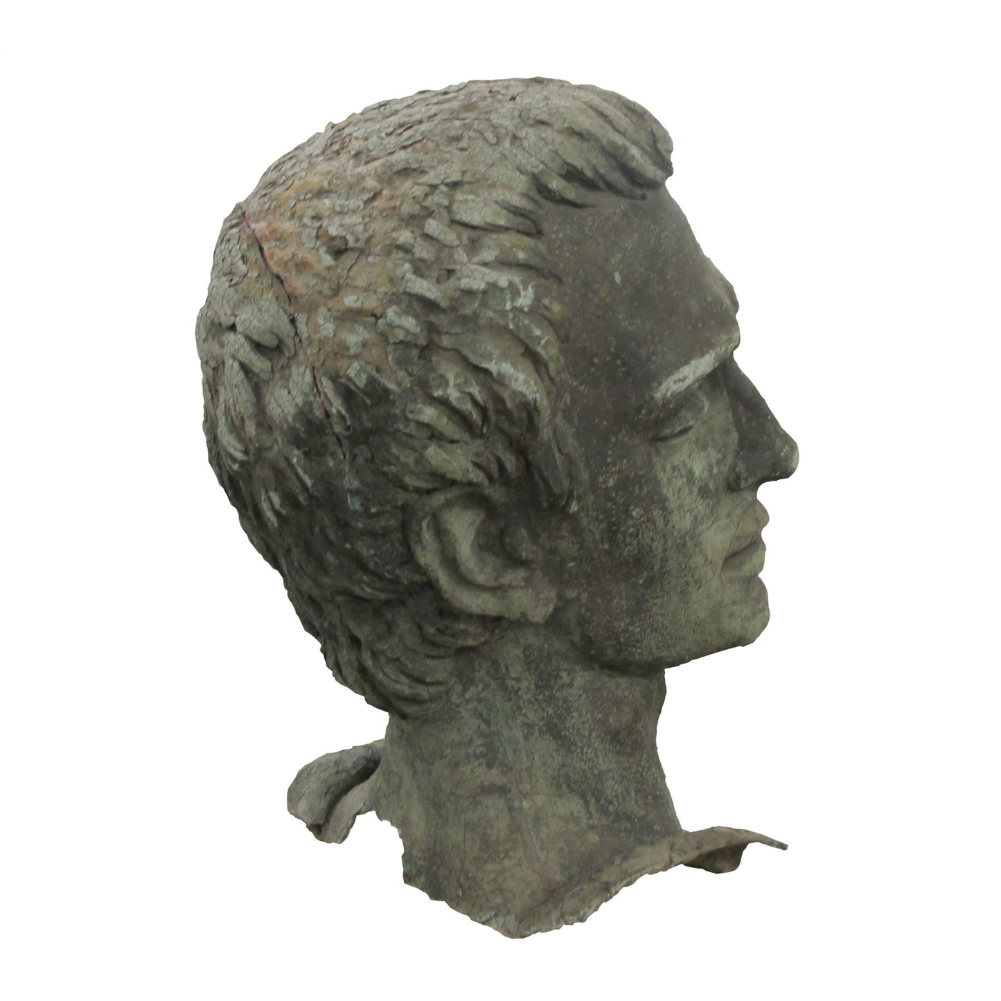 A 20th century large fibre glass head of man