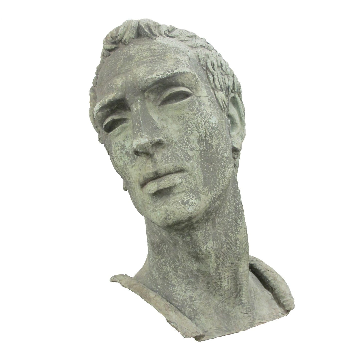 A 20th century large fibre glass head of man