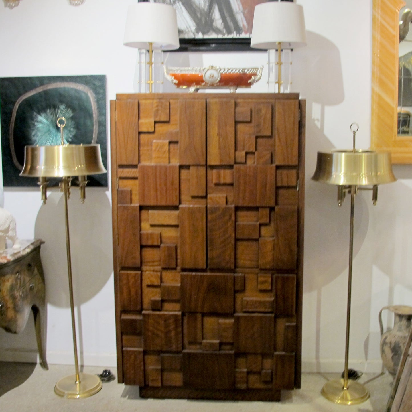 1960s “Staccato” tall Cabinet Designed by Paul Evans for Lane, American