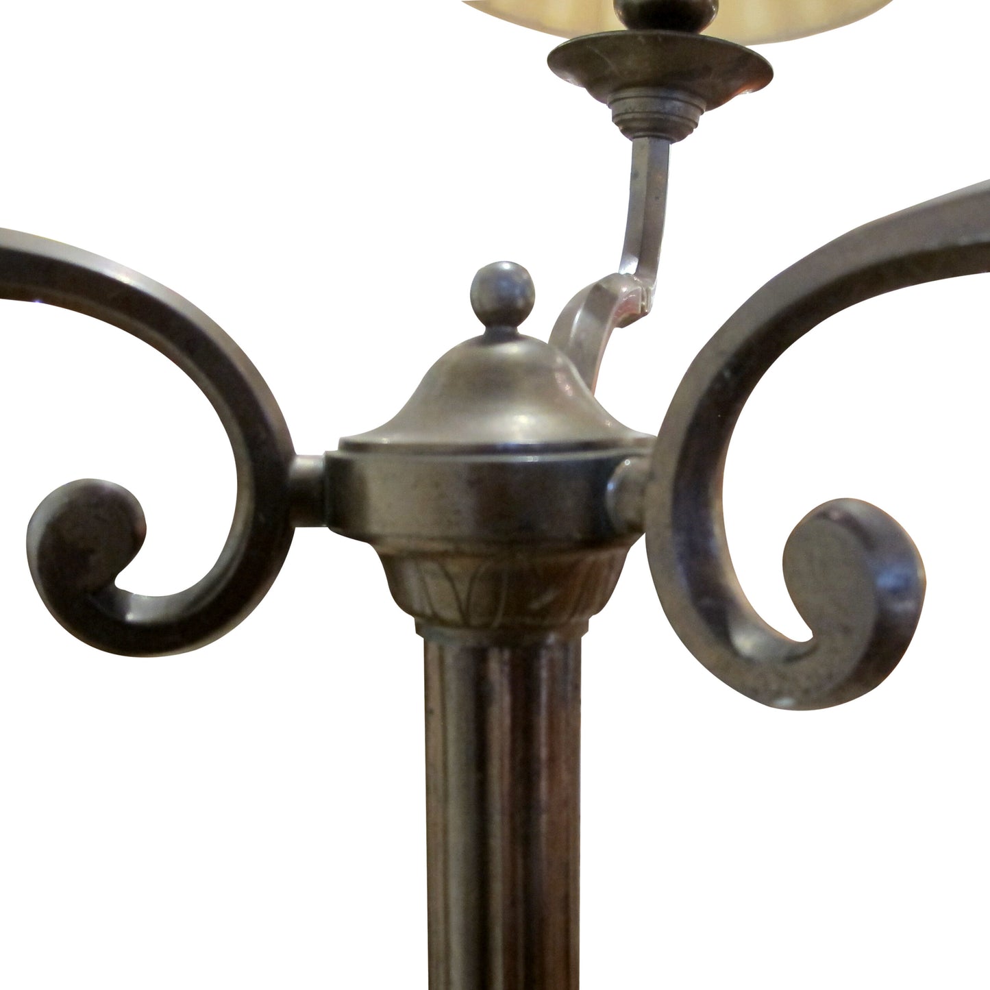 Pair of Large Three Arms Solid Bronze Table Lamps circa 1900, French