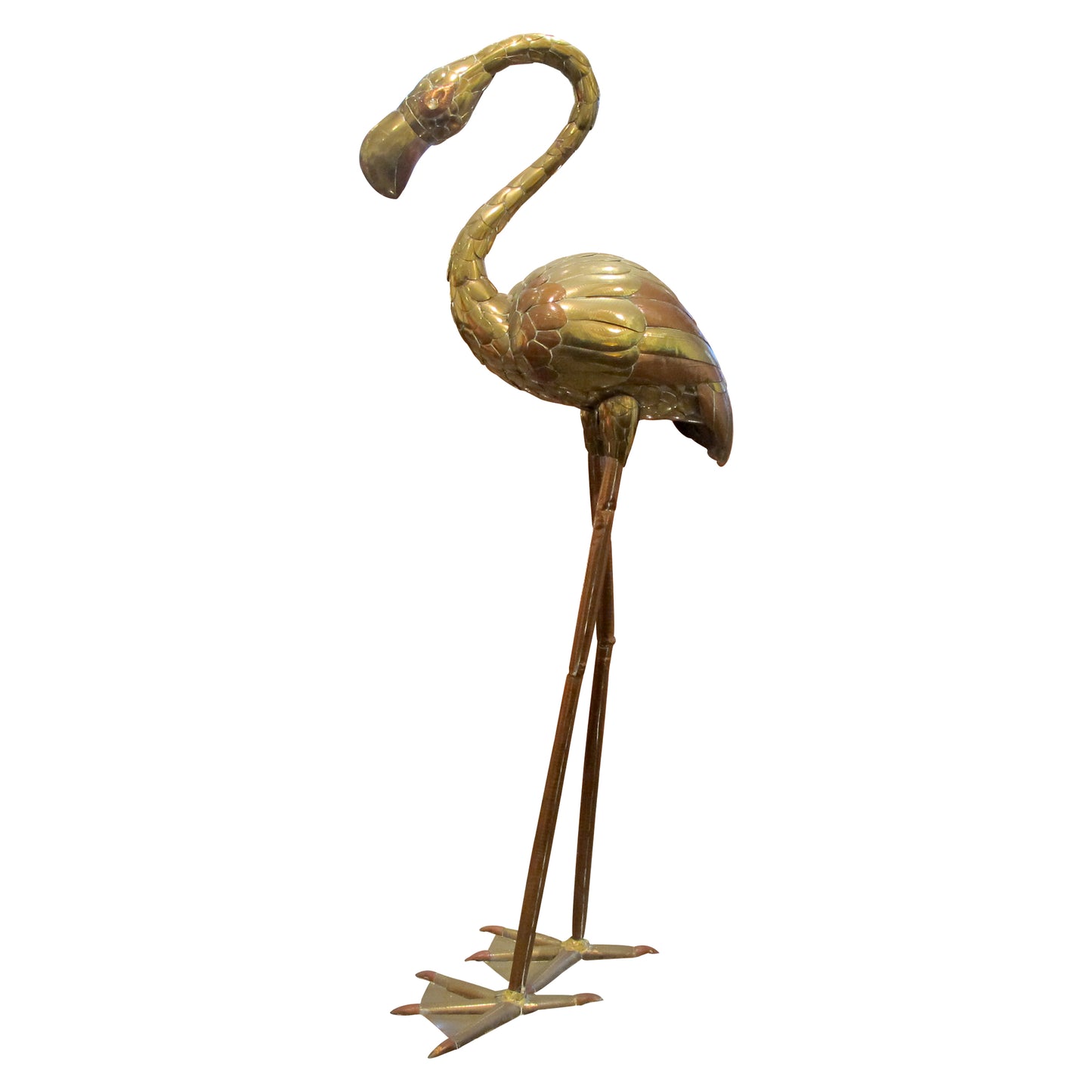 1970s Brass Flamingo Sculpture by Sergio Bustamante, Mexican