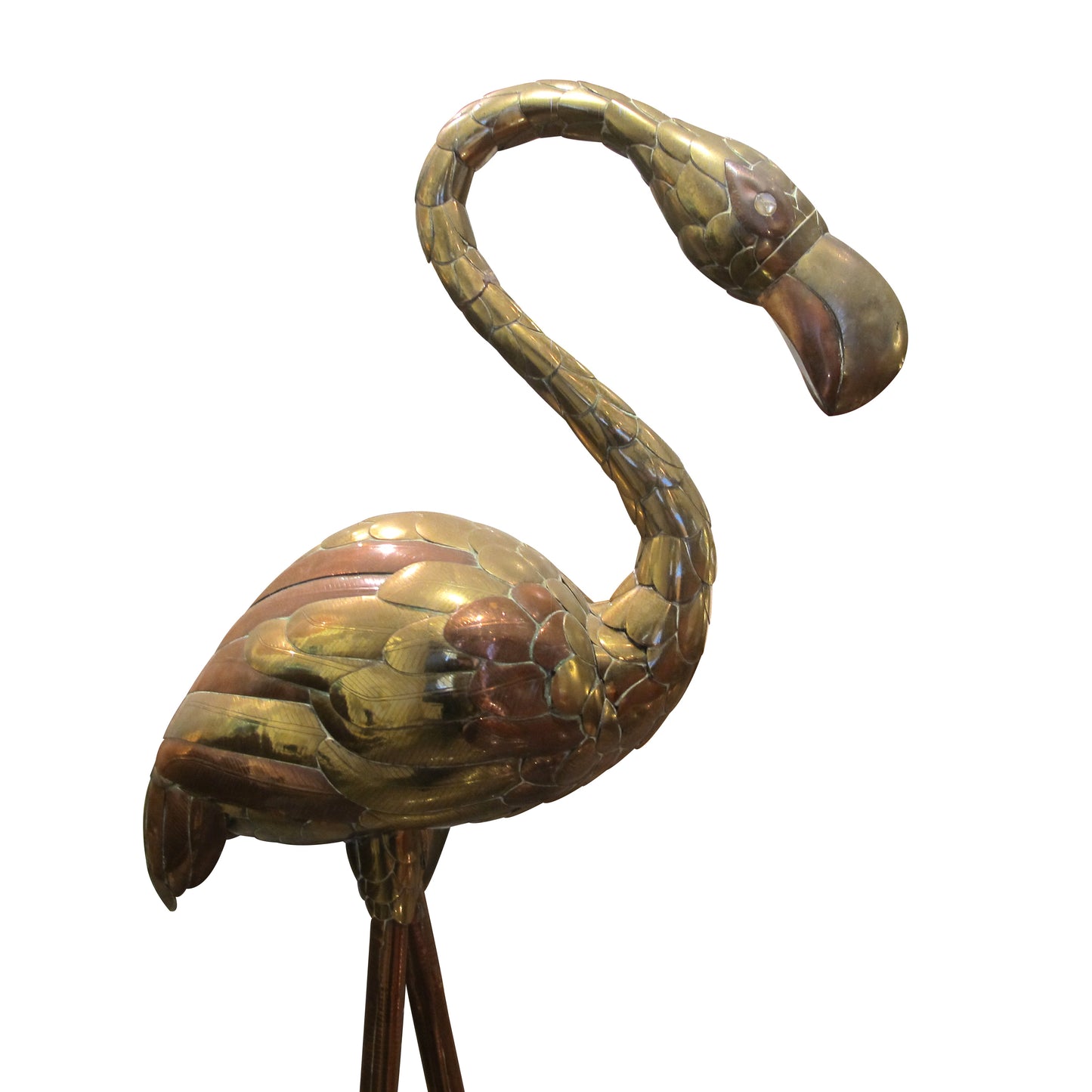 1970s Brass Flamingo Sculpture by Sergio Bustamante, Mexican