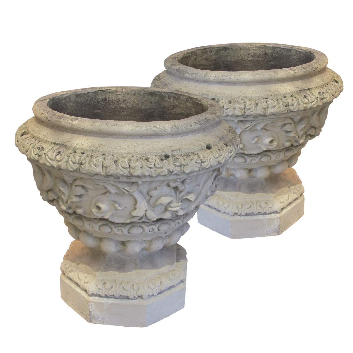 A pair of Victorian white terracotta urns