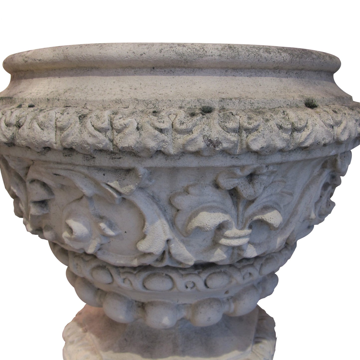 A pair of Victorian white terracotta urns